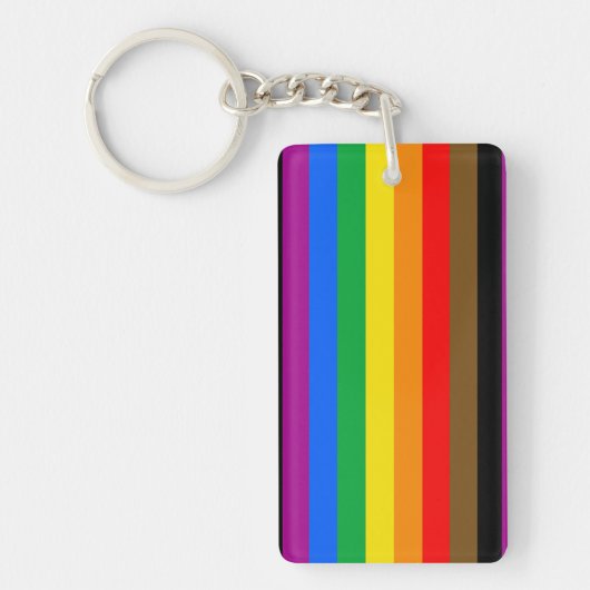 Philly Regenboog Pride Vlag Sleutelhanger (Voorkant)