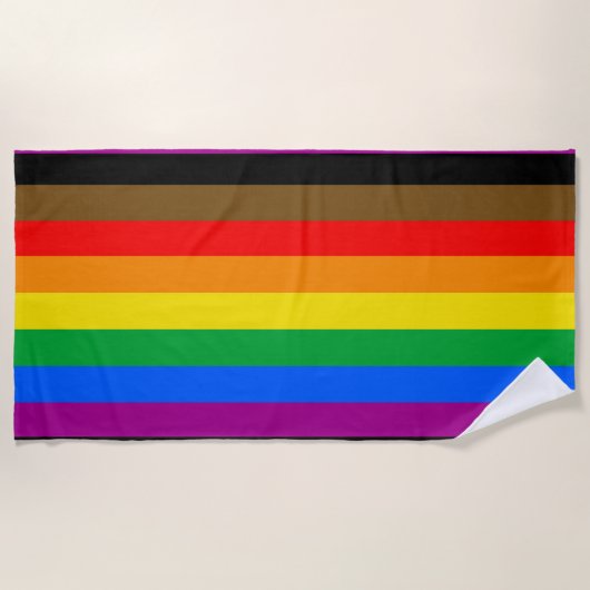 Philly Regenboog Pride Vlag Strandlaken (Voorkant)