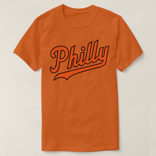 Philly Script WhiteOrange T-shirt (Design voorkant)