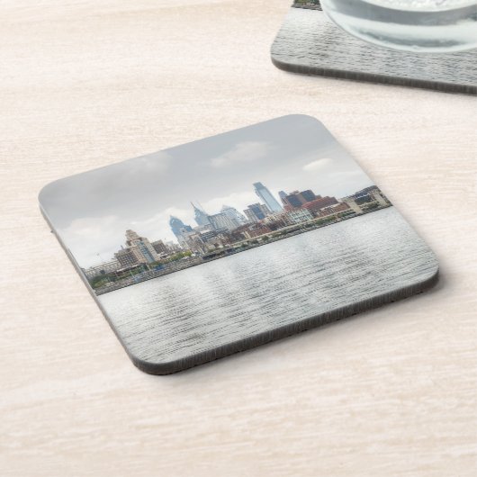 Philly skyline 2 bier onderzetter (Linkerzijde)