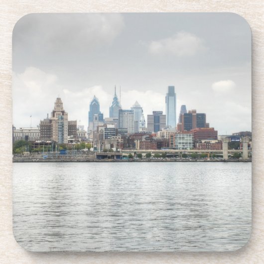 Philly skyline 2 bier onderzetter (Voorkant)