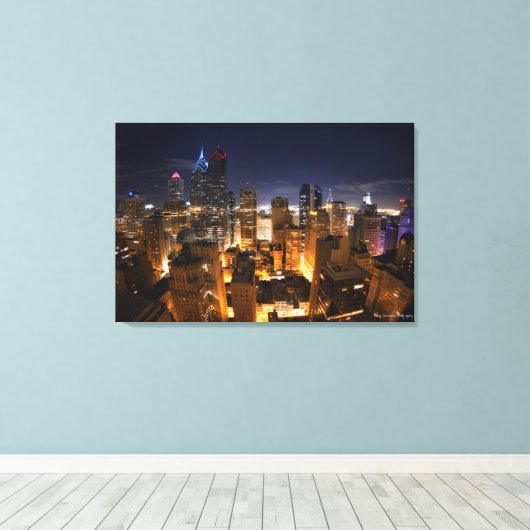 Philly Skyline Canvas Afdruk (Insitu (Houten vloer))