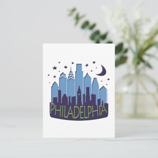 Philly Skyline megcool Briefkaart (Staand voorkant)