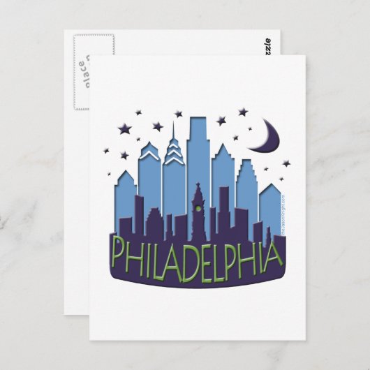 Philly Skyline megcool Briefkaart (Voorkant / Achterkant)