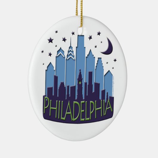 Philly Skyline megcool Keramisch Ornament (Rechts)