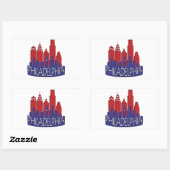 Philly Skyline newwave patriot Rechthoekige Sticker (Vel)