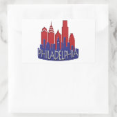 Philly Skyline newwave patriot Rechthoekige Sticker (Tas)