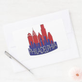 Philly Skyline newwave patriot Rechthoekige Sticker (Envelop)