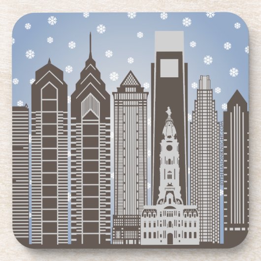 Philly Snowflakes Drankjes Onderzetter (Voorkant)