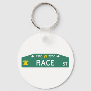 Philly Straatbord Pokerchip: Voor JOUW Adres! Sleutelhanger