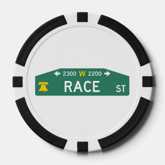 Philly Straatbord Pokerchip: Voor UW Adres!  Poker Chips (Voorkant)