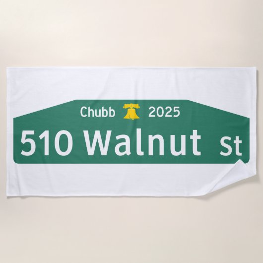Philly Street Sign Beach Towel: For YOUR Address!  Strandlaken (Voorkant)