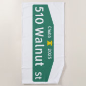 Philly Street Sign Beach Towel: For YOUR Address!  Strandlaken (Voorkant)