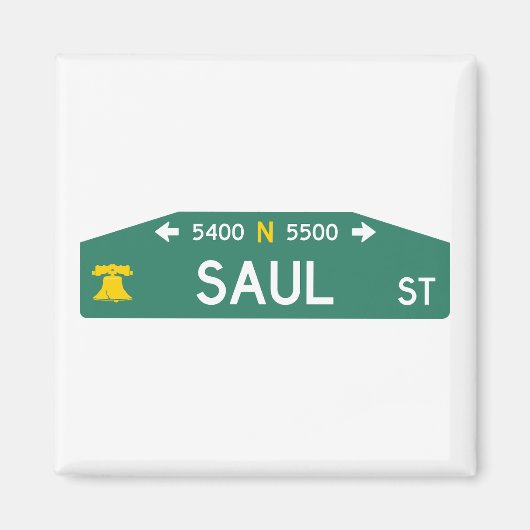 Philly Street Sign Magnet: Made For YOUR Address!  Magneet (Voorkant)