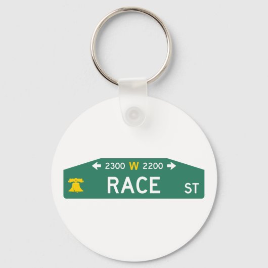 Philly Street Sign Poker Chip: For YOUR Address!  Sleutelhanger (Voorkant)