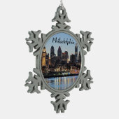 Philly sunset tin sneeuwvlok ornament (Links)