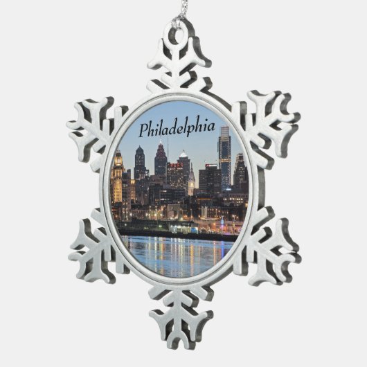 Philly sunset tin sneeuwvlok ornament (Rechts)