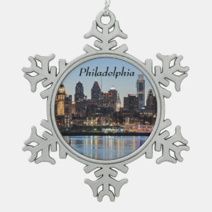 Philly sunset tin sneeuwvlok ornament