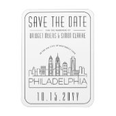 Philly Wedding gestileerde Skyline sparen de Datum Magneet (Verticaal)