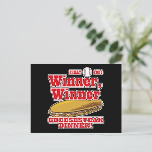Philly Winner Cheesesteak Dinner Briefkaart (Staand voorkant)
