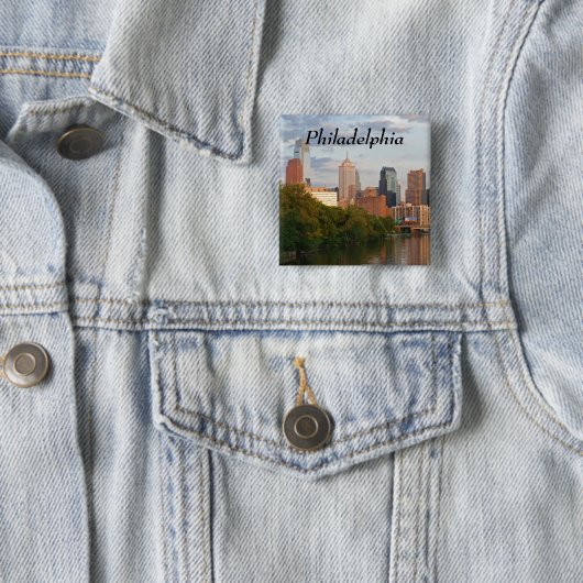 Philly zomer vierkante button 5,1 cm (In situ)