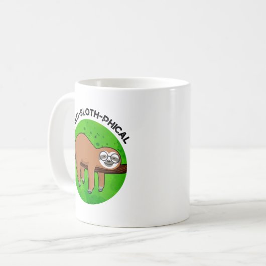 Philo-sloth-graphic Funny Animal Sloth Pun Koffiemok (Voorkant links)