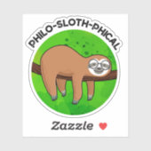 Philo-sloth-graphic Funny Animal Sloth Pun Sticker (Vel)