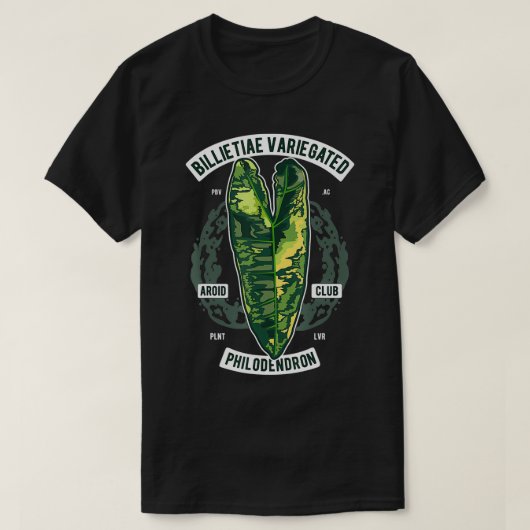 Philodendron Billietiae Variegated Botanist kitty  T-shirt (Design voorkant)