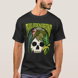 Philodendron House Plant Lover Skull Aroids Head P T-shirt