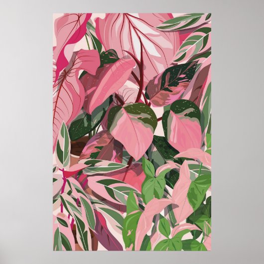 PHILODENDRON ROZE PRINSES DAMES POSTER, POSTER (Voorkant)