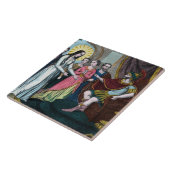 Philomena wordt berecht voor keizer Diocletianus Tegeltje (Zijkant)