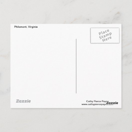 Philomont Log Cabin Briefkaart (Achterkant)