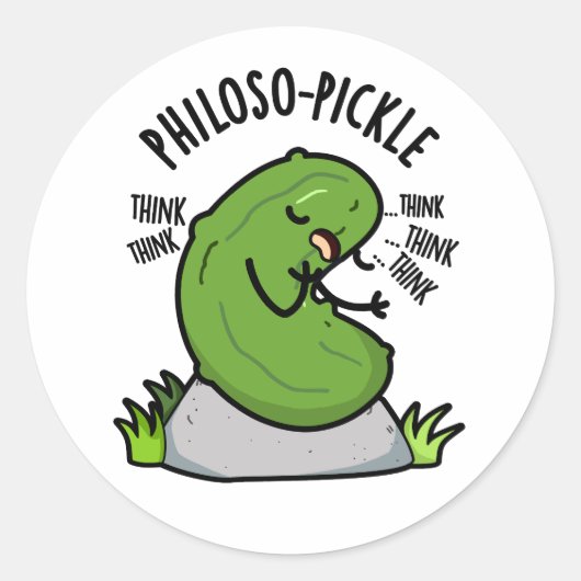 Philoso-pickle Grappige Pickle Ronde Sticker (Voorkant)
