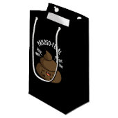 Philosop-fecal Funny Poop Pun Dark BG Klein Cadeauzakje (Voorkant Gekanteld)