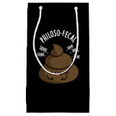 Philosop-fecal Funny Poop Pun Dark BG Klein Cadeauzakje (Voorkant)