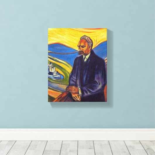 Philosopher Friedrich Nietzsche (door Edvard Munch Canvas Afdruk (Insitu (Houten vloer))