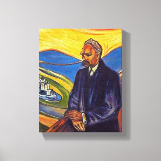 Philosopher Friedrich Nietzsche (door Edvard Munch Canvas Afdruk (Voorkant)