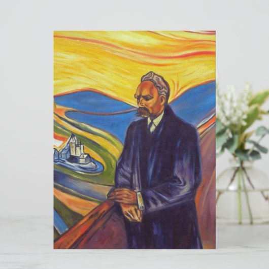 Philosopher Friedrich Nietzsche (door Edvard Munch Kaart (Staand voorkant)