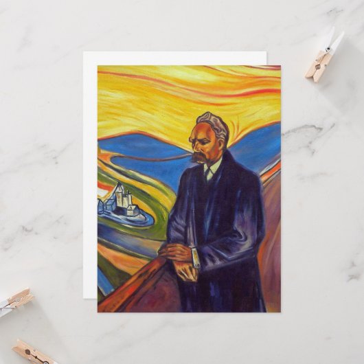 Philosopher Friedrich Nietzsche (door Edvard Munch Kaart (Voorkant / Achterkant in situ)