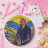 Philosopher Friedrich Nietzsche (door Edvard Munch Papieren Bordje (Feest)