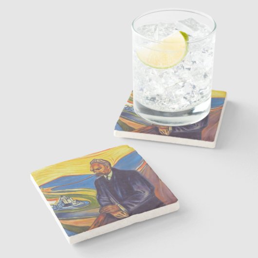 Philosopher Friedrich Nietzsche (door Edvard Munch Stenen Onderzetter (Zijkant)