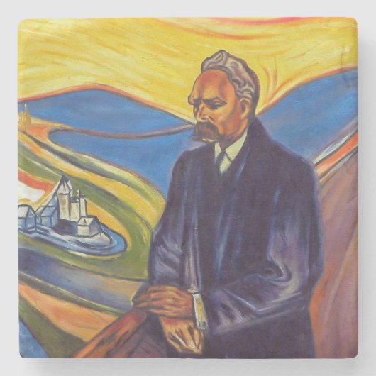 Philosopher Friedrich Nietzsche (door Edvard Munch Stenen Onderzetter (Voorkant)