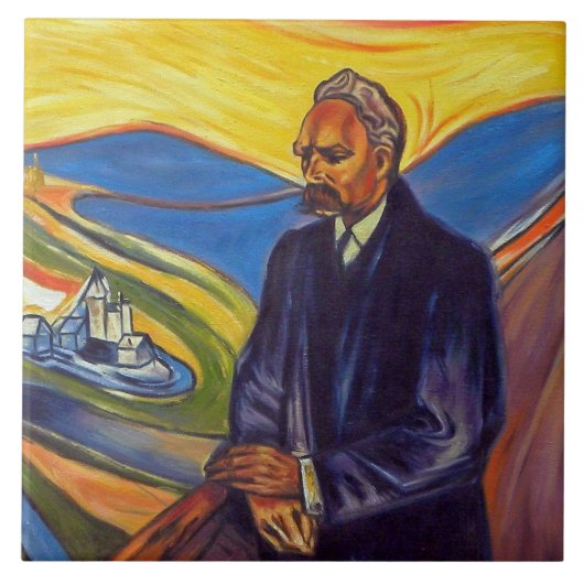 Philosopher Friedrich Nietzsche (door Edvard Munch Tegeltje (Voorkant)