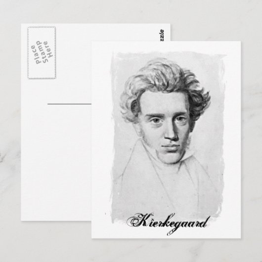 Philosopher Soren Kierkegaard Briefkaart (Voorkant / Achterkant)