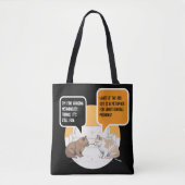 Philosophy Cat Red Dot Existential Humor Art Tote Bag (Voorkant)