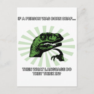 Philosoraptor Deaf Language Briefkaart