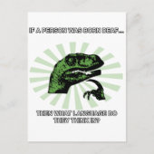 Philosoraptor Deaf Language Briefkaart (Voorkant)