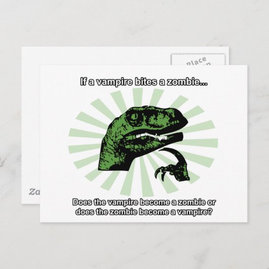 Philosoraptor Vampires en Zombies Briefkaart (Voorkant / Achterkant)