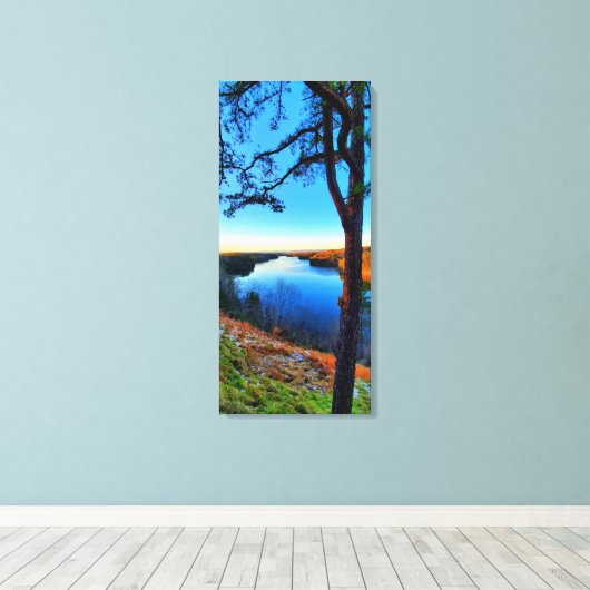 Philpott Lake in Virginia Canvas Afdruk (Insitu (Houten vloer))