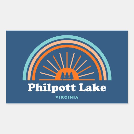Philpott Lake Virginia Rainbow Rechthoekige Sticker (Voorkant)